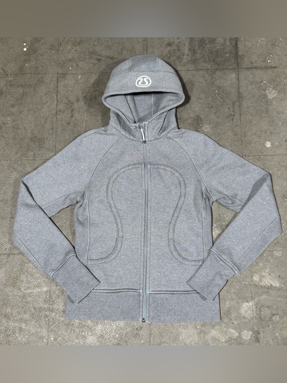 Lululemon Scuba Hoodie Womens Sparkle /Shimmer Gray Full Zip Sweatshirt Medium